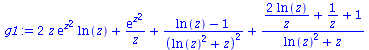 `+`(`*`(2, `*`(z, `*`(exp(`*`(`^`(z, 2))), `*`(ln(z))))), `/`(`*`(exp(`*`(`^`(z, 2)))), `*`(z)), `/`(`*`(`+`(ln(z), `-`(1))), `*`(`^`(`+`(`*`(`^`(ln(z), 2)), z), 2))), `/`(`*`(`+`(`/`(`*`(2, `*`(ln(z)...