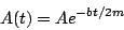 \begin{displaymath}A(t)=Ae^{-bt/2m}\end{displaymath}