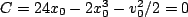 $C=24x_0-2x_0^3-v_0^2/2=0$