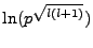 $\displaystyle \ln(p^{\sqrt{l(l+1)}})$