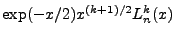 $ \exp(-x/2)x^{(k+1)/2}L^k_n(x)$