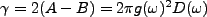 $ \gamma= 2(A-B) = 2\pi g(\omega)^2D(\omega)$