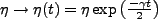 $ \eta \rightarrow \eta(t) =\eta \exp\left(\frac{-\gamma t}{2}\right)$