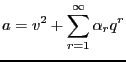 $\displaystyle a = v^2 + \sum_{r=1}^{\infty} \alpha_r q^r$