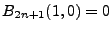 $ B_{2n+1}(1,0)=0$