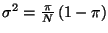 $ \sigma^2 = \frac{\pi}{N} \left( 1 - \pi \right) $