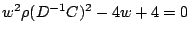 $\displaystyle w^2\rho(D^{-1}C)^2-4w+4=0$