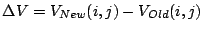 $ \Delta V = V_{New}(i,j)-V_{Old}(i,j)$