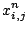 $\displaystyle x^n_{i,j}$