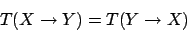 \begin{displaymath}
T( X \to Y ) = T( Y \to X )
\end{displaymath}